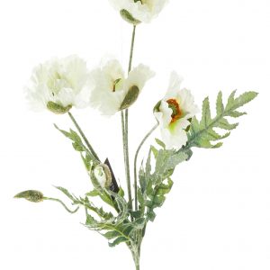 Roślina sztuczna – białe maki bukiet 5 kwiatów_Aluro